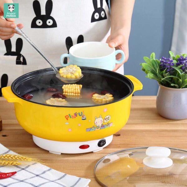 A multipurpose electric pan, an electric pot including a glass lid